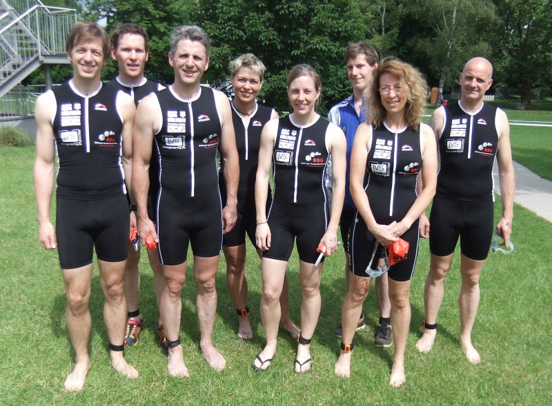 Das RSG-Triathlonteam vor dem Start in Welzheim.