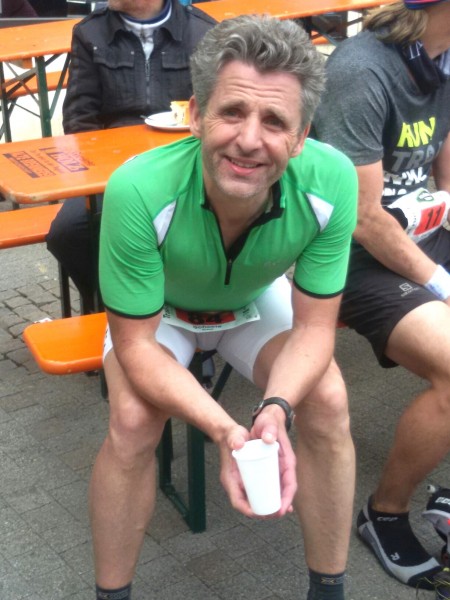 Klaus müde aber zufrieden im Ziel.