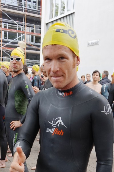 Torsten vor dem Schwimmstart