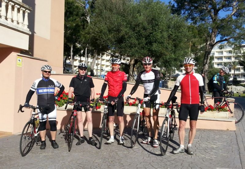 Start zur Königsetappe 2016: Herbert, Hartmut, Wolfgang, Bernd und Jürgen